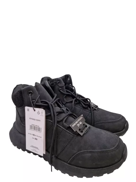 BUTY SINSAY R.42 CZARNE ZIMOWE