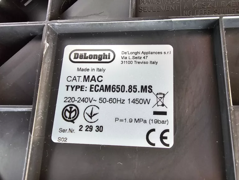 AUTOMATYCZNY EKSPRES DELONGHI ECAM 650.85MS PRIMADONNA ELITE EXPERIENCE