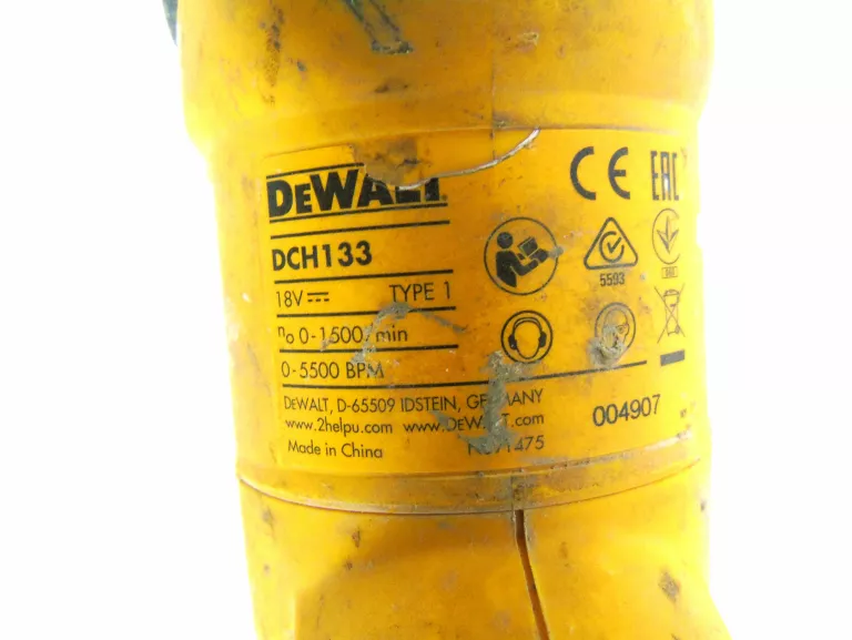 MŁOTOWIERTARKA DEWALT DCH133 + ŁAD + AKU 5AH + AKU 1,7AH