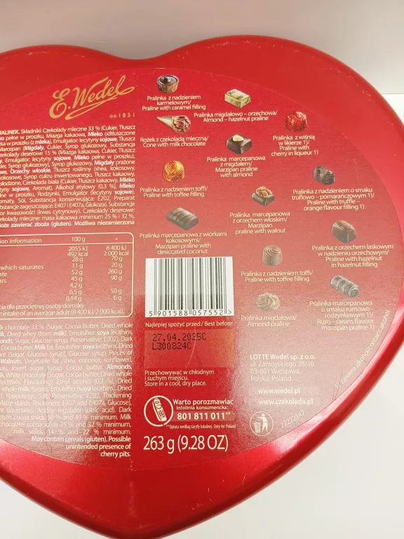 PRALINY SERCE W PUSZCE E.WEDEL - WYKWINTNE PRALINY W METALOWYM PUDEŁKU