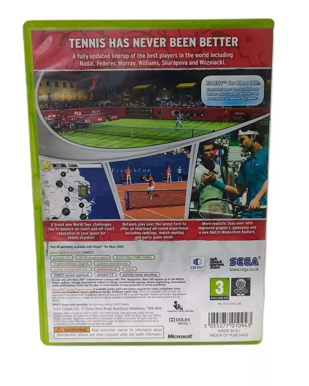 GRA XBOX 360 VIRTUA TENNIS 4