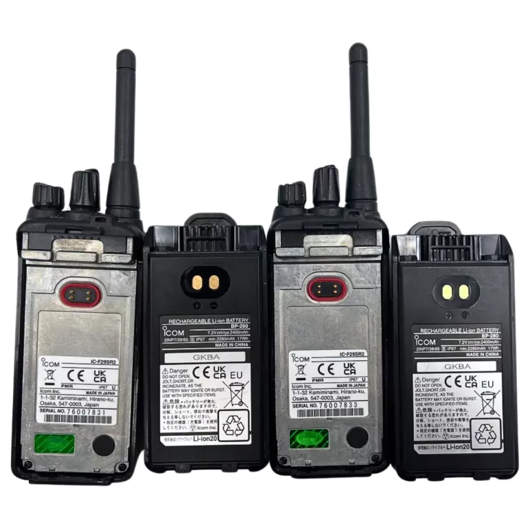ZESTAW DWÓCH KRÓTKOFALÓWEK ICOM ICOM IC-F29SR2 + PODSTAWKI + ŁADOWARKI