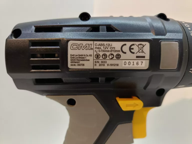WKRĘTARKA - CMI 12V LI + AKU. + ŁAD. + PUDEŁKO + ZESTAW BITÓW