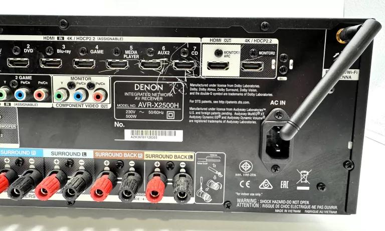 AMPLITUNER DENON AVR-X2500H + PILOT + OKABLOWANIE