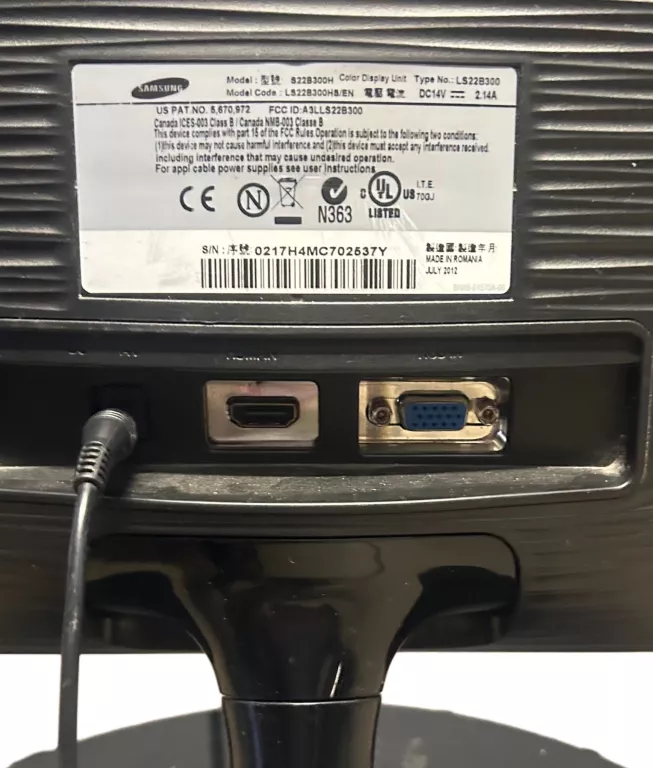 MONITOR SAMSUNG S22B300