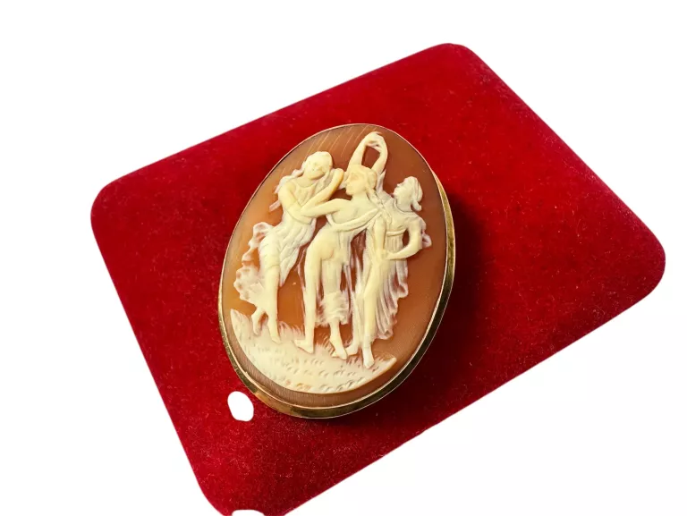 przepiekna-zlota-broszka-zawieszka-kamea-trzy-gracje-proby-585-ean-gtin-5900025147405