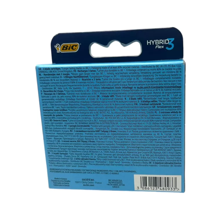 BIC HYBRID FLEX 3 WKŁADY 3-OSTRZOWE 8SZT
