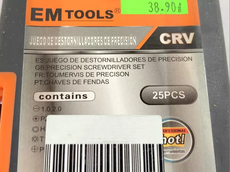 ZESTAW NARZĘDZI W ETUI EM TOOLS - 25 ELEMENTÓW