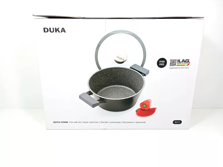 DUKA GOTA GARNEK ALUMINIOWY Z POKRYWKĄ 24CM 3,1L