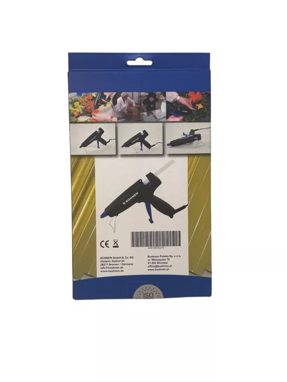 PISTOLET DO KLEJU NA GORĄCO KLEJ TOPLIWY HB181 BUHNEN 80W + 10 WKŁADÓW