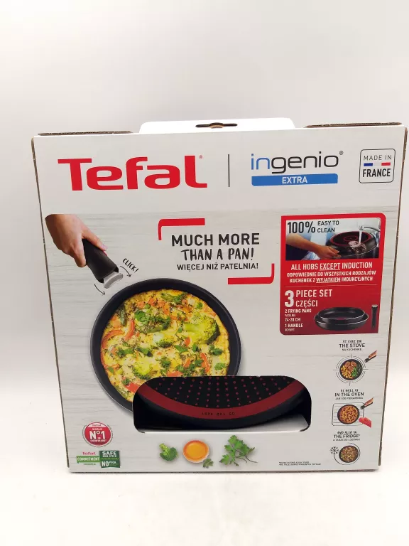 ZESTAW 2X PATELNI Z ODPINANĄ RĄCZKĄ TEFAL INGENIO EXTRA 3 EL. #IGŁA
