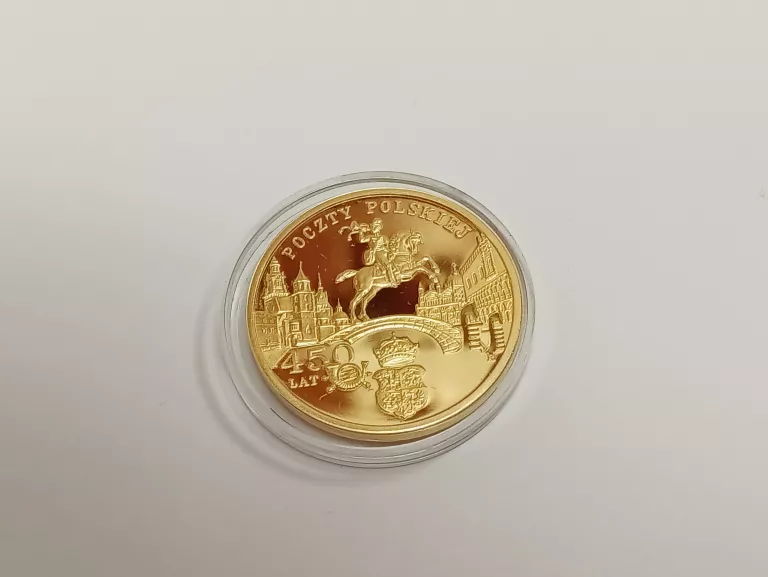 ZŁOTA MONETA 450 LAT POCZTY POLSKIEJ 200ZŁ 2008R 15,50G