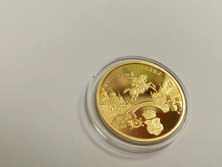 ZŁOTA MONETA 450 LAT POCZTY POLSKIEJ 200ZŁ 2008R 15,50G
