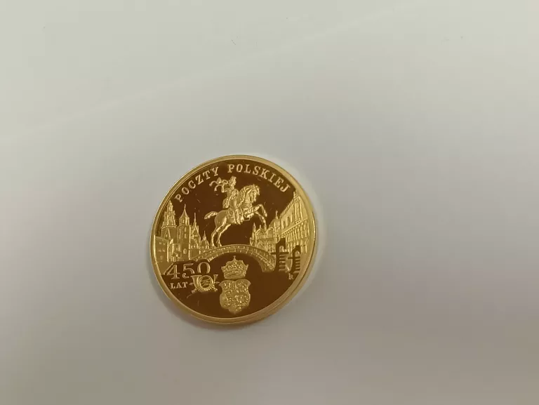 ZŁOTA MONETA 450 LAT POCZTY POLSKIEJ 200ZŁ 2008R 15,50G