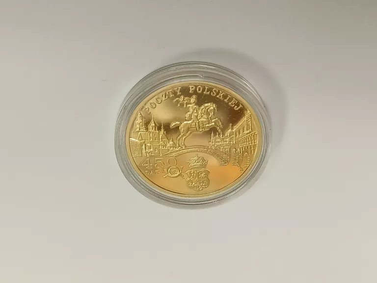 ZŁOTA MONETA 450 LAT POCZTY POLSKIEJ 200ZŁ 2008R 15,50G