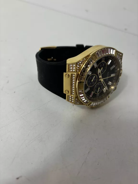 ZEGAREK WODOODPORNY MĘSKI ZŁOTY GUESS SWAROVSKI