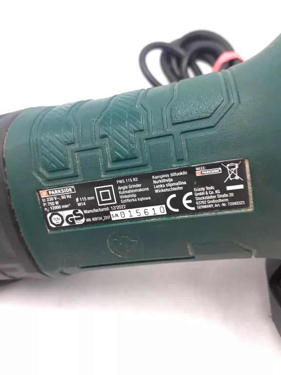 SZLIFIERKA KĄTOWA PARKSIDE PWS 115 B2 750W