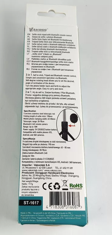 SELFIE STICK VAKOSS ST-1617