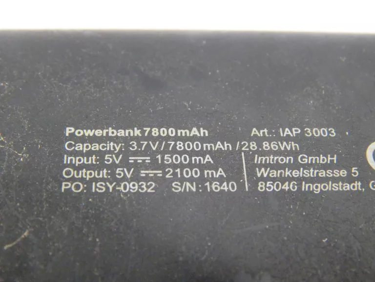 POWER BANK ISY 7800 MAH