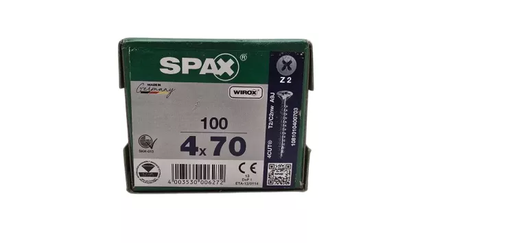 SPAX WKRĘTY 4X70 MM Z2 WIROX 100SZT