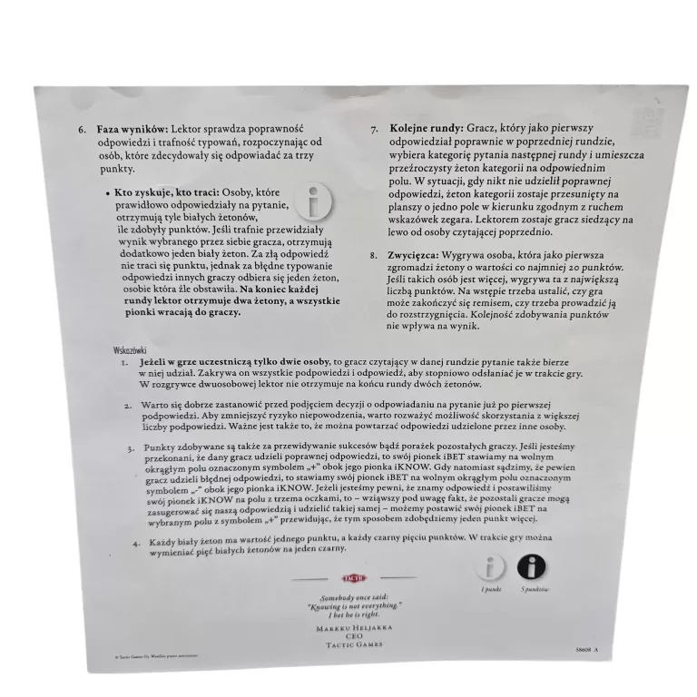 GRA PLANSZOWA TACTIC IKNOW (EDYCJA 2021)