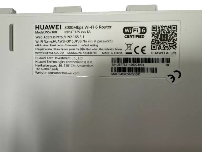 ROUTER HUAWEI WS7100 WIFI 6 PLUS