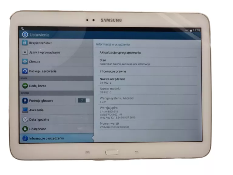 TABLET SAMSUNG GT-P5210 GALAXY TAB 3 10 /OPIS