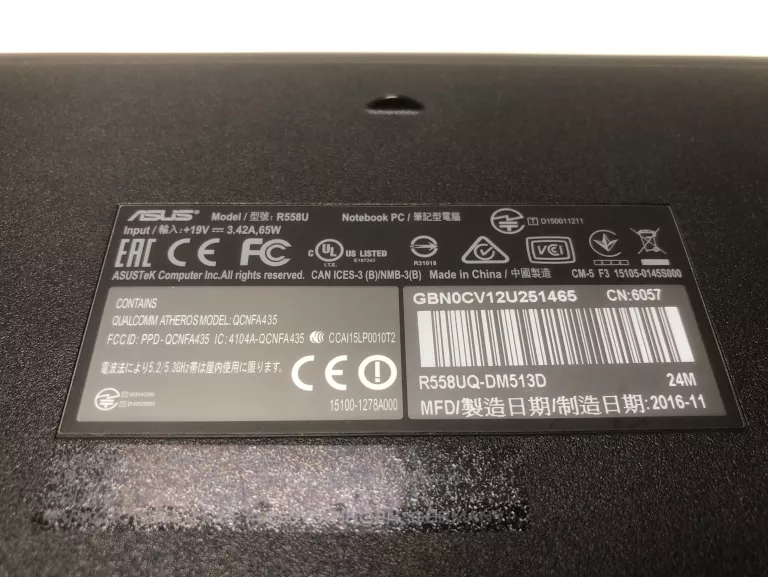 LAPTOP ASUS R558U I5 8GB RAM 500GB GEFORCE 980MX
