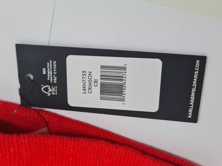 CZAPKA ZIMOWA KARL LAGERFELD GWIAZDY ĆWIEKI L4KH7755 CZERWONA