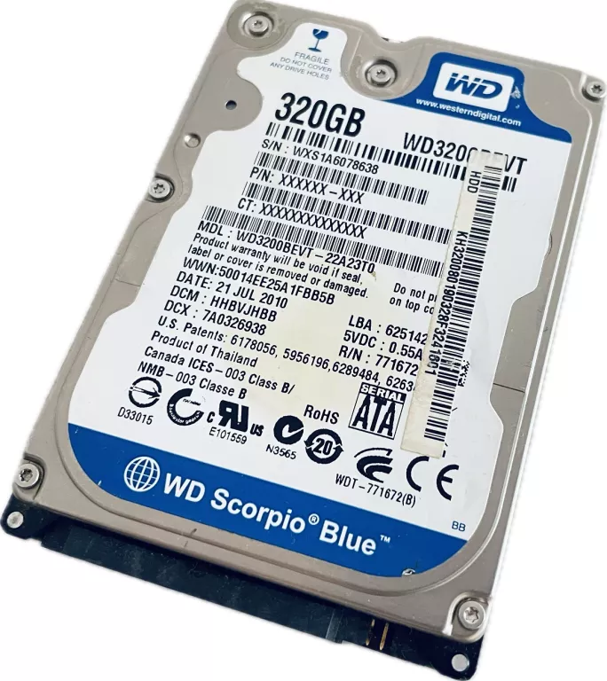 DYSK TWARDY WESTERN DIGITAL WD WD3200BPVT 320GB SATA 2,5"