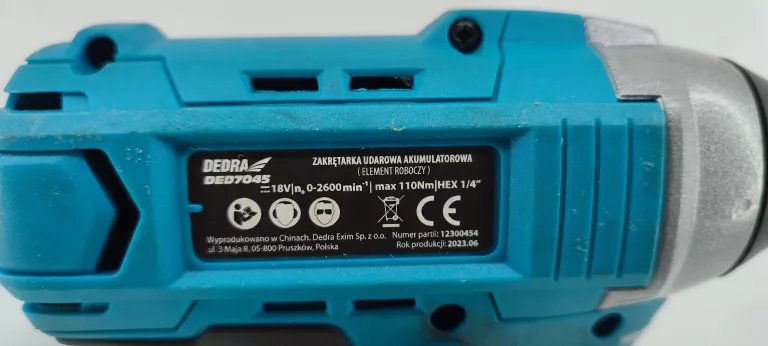 ZESTAW NARZĘDZI AKUMULATOROWYCH DEDRA