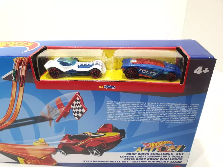 HOT WHEELS ZESTAW TORÓW PODWÓJNY ZJAZD + 2 AUTKA DNR54