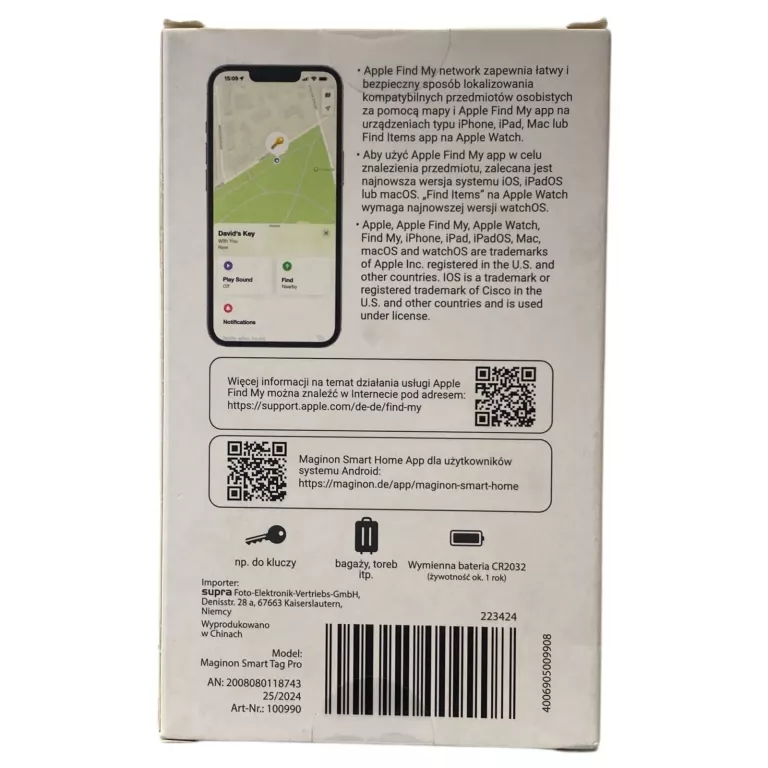 2X BRELOK LOKALIZATOR DO KLUCZY PORTFELA TELEFONU BLUETOOTH KEY FINDER