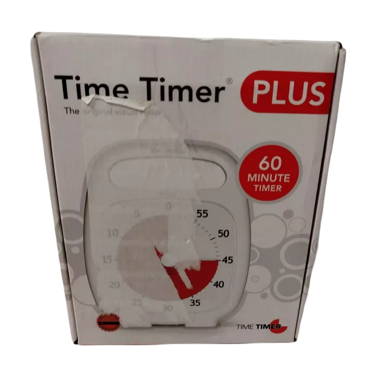 TIME TIMER PLUS 60 MINUT WIZUALNY ZEGAR ANALOGOWY BIAŁY 14X18 CM