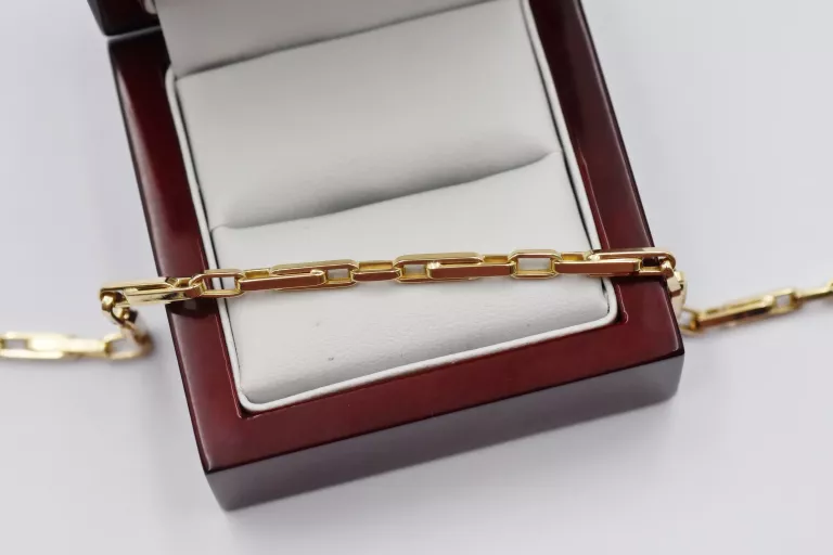 ZJAWISKOWA ZŁOTA BRANSOLETKA SEGMENTOWA - P585 14K - 21CM - 3,11G