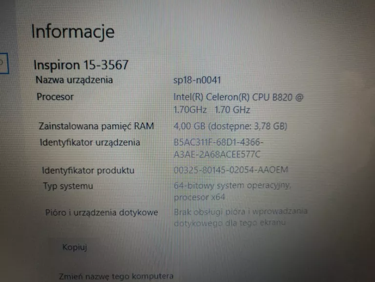 LAPTOP LENOVO B580 B820 4GB