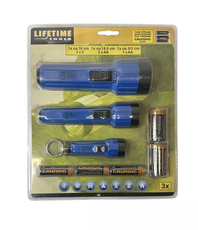 ZESTAW LATAREK + BATERIE LIFETIME TOOLS *OKAZJA!!*