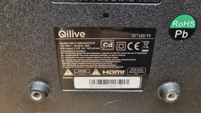 TELEWIZOR LED QILIVE Q32H231B 32 PUDEŁKO PILOT