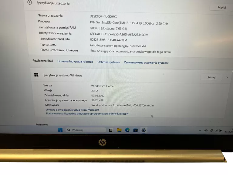 LAPTOP HP 15S-FQ2011NW