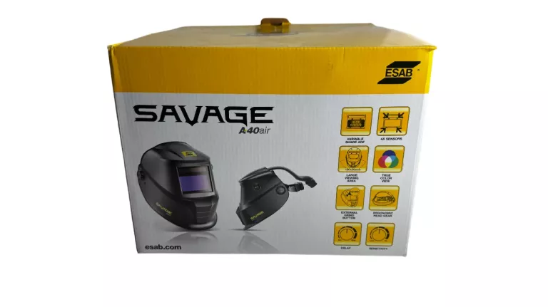 ZESTAW PRZYŁBICA ESAB SAVAGE A40 AIR + NAWIEW ESAB EPR-X1.1 STAN 10/10