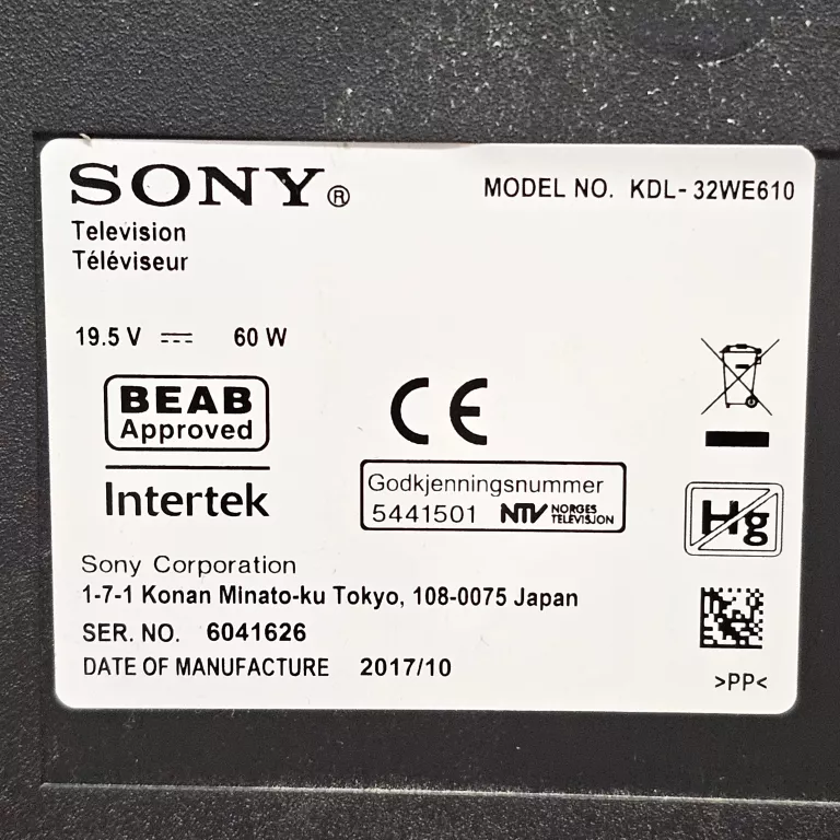 LED SONY KDL-32WE610 32" HD READY SMART TV
