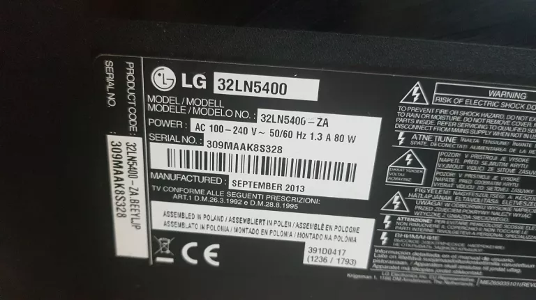 TELEWIZOR LG 32LN5400 BRAK PILOTA