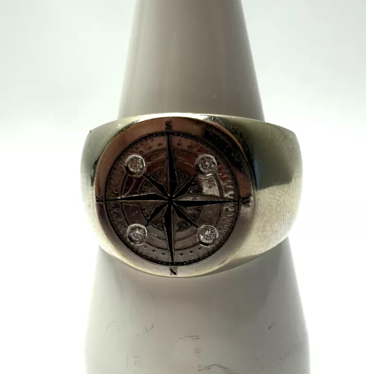 SYGNET Z BIAŁEGO ZŁOTA 585 16,50G / DIAMENTY/ CERTYFIKAT