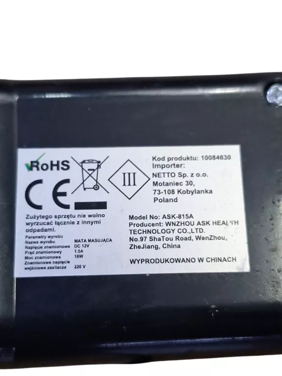 MATA MASUJĄCA MASAŻER MEDISANA MC815 M12950