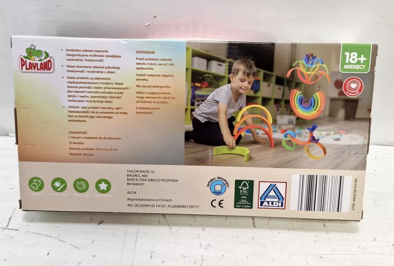 PLAYLAND DREWNIANE KLOCKI MONTESSORI