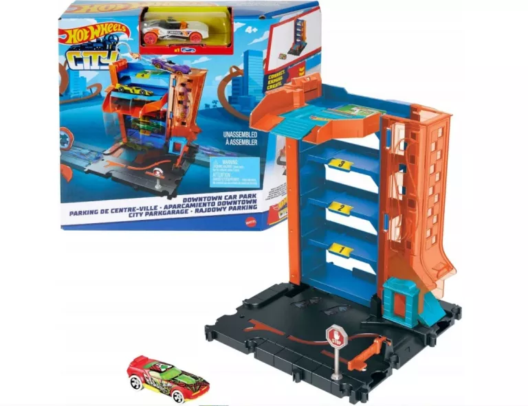 HOT WHEELS CITY RAJDOWY PARKING MAŁY ZESTAW Z AUTKIEM HDR28