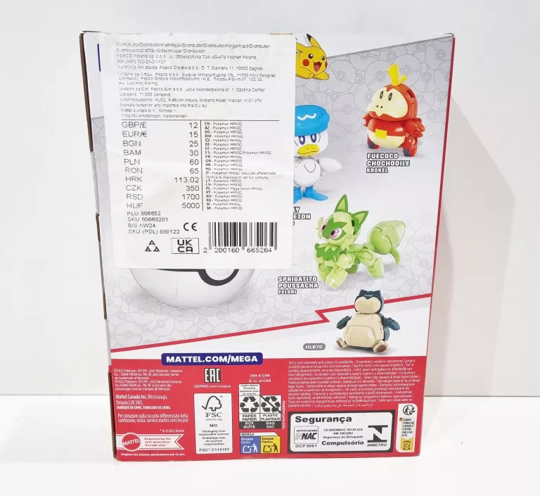 KLOCKI KONSTRUKCYJNE POKEMON ZESTAW STARTOWY 4 POKEMONY + POKEBALL