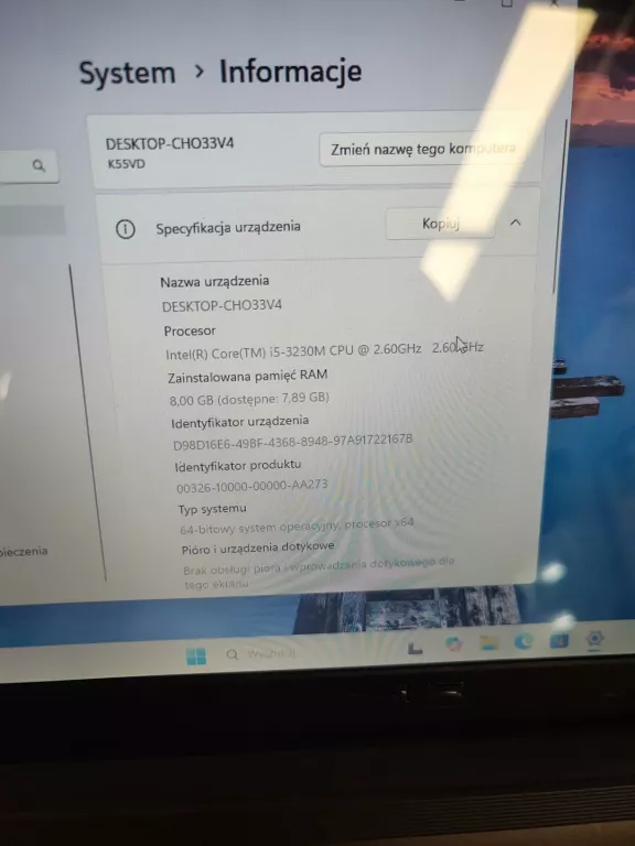 LAPTOP ASUS K55VD INTEL CORE I5 8 /512 GB