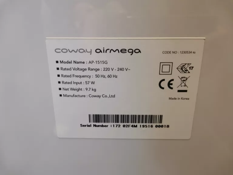 OCZYSZCZACZ POWIETRZA COWAY AIRMEGA 300S AP-1515G