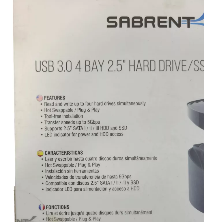 STACJA DOKUJĄCA CHŁODZĄCA NA 4 DYSKI SATA 2.5 SABRENT DS-4 SSD